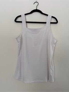 Gap Classic White Knit Square-Neck Tank Top